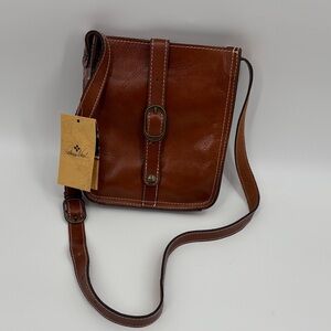 Patricia Nash Rich Brown Leather Messenger Bag